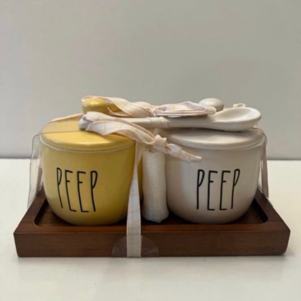 NEW Rae Dunn Peep Jam and Jelly Containers with Spoons